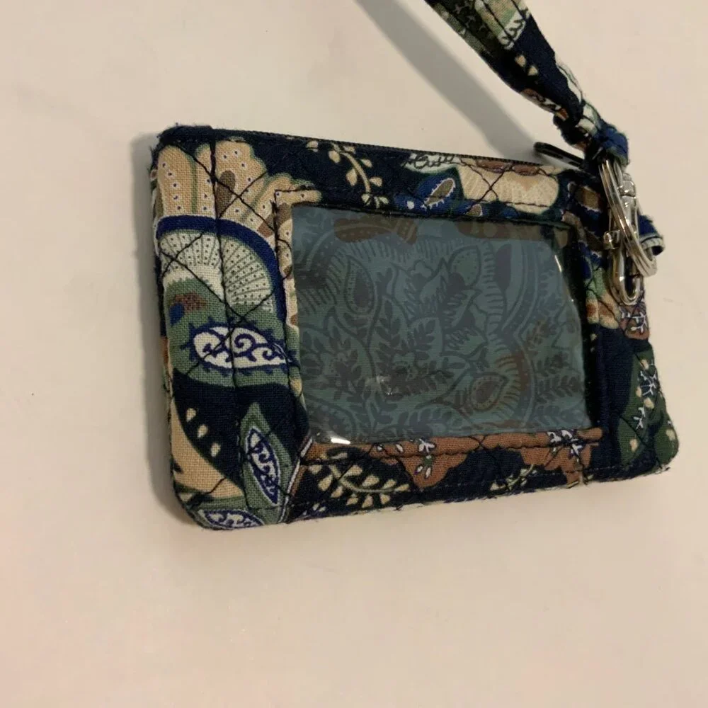 Vera Bradley Lanyard Zip ID Case With Keyring Retired Print